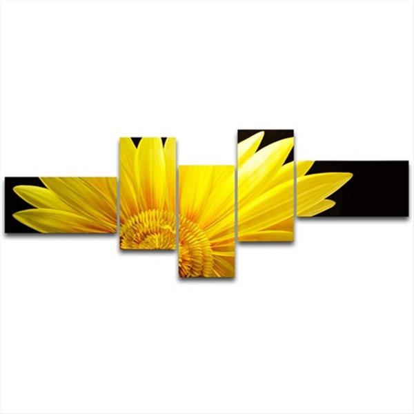 Metal Artscape 83 X 31 in The Sunflower 5Paneled Handmade Metal Wall Art MA10026